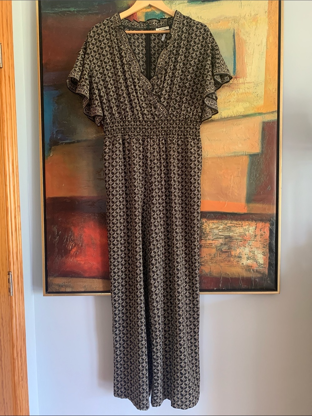 Max Studio Flutter Sleeve Wide Leg Jumpsuit, Sz L